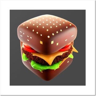 Burger pixel Posters and Art